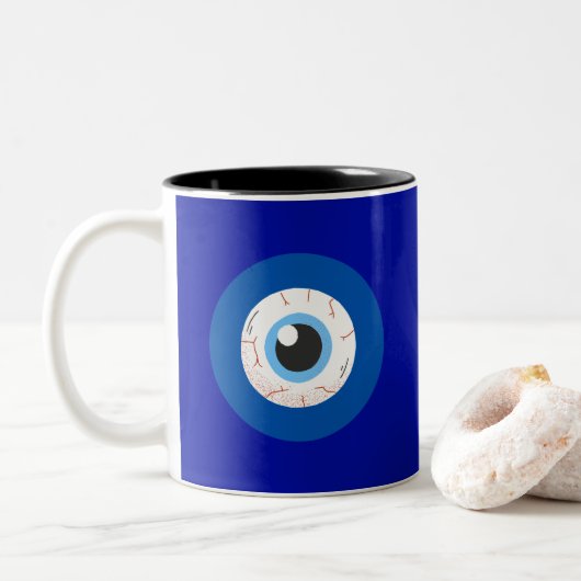 Evil Eye Max Ultra Tweekleurige Koffiemok (Met donut)