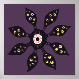 Evil Eye Monster Creepy Weird Gothic Art Poster