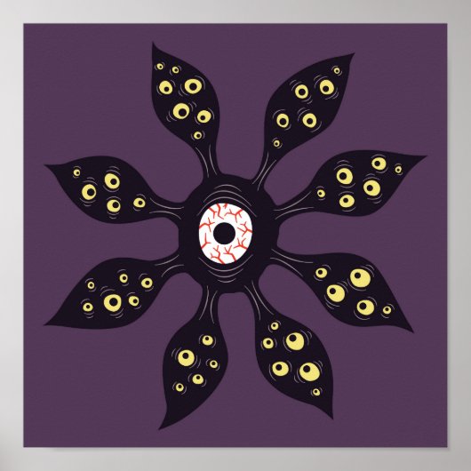 Evil Eye Monster Creepy Weird Gothic Art Poster (Voorkant)