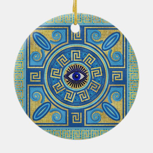 Evil Eye Mosaic Tegel ornament (Achterkant)