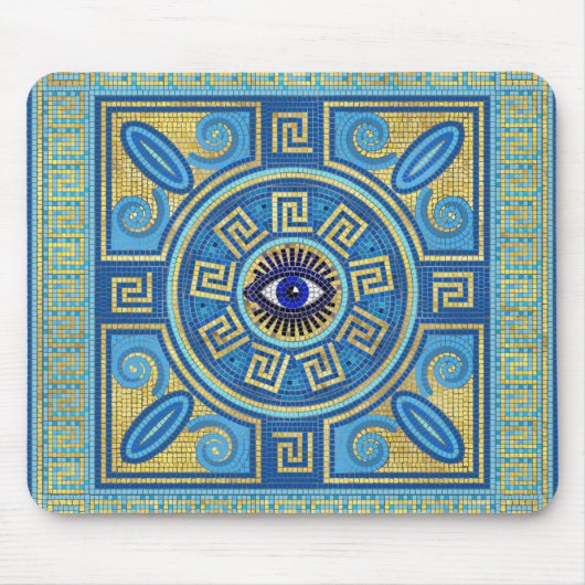 Evil Eye Mosaic Tegel ornament Muismat (Voorkant)