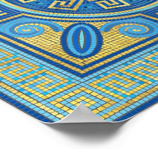 Evil Eye Mosaic Tegel ornament Poster (Hoek)