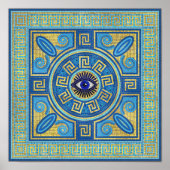 Evil Eye Mosaic Tegel ornament Poster (Voorkant)