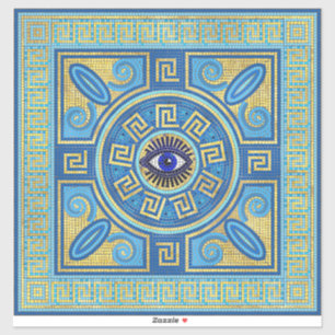 Evil Eye Mosaic Tegel ornament Sticker