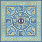 Evil Eye Mosaic Tegel ornament Sticker (Voorkant)