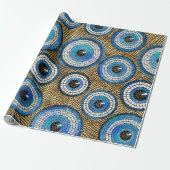 Evil Eye Mosaic Tile Pattern Cadeaupapier (Uitgerold)