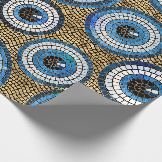Evil Eye Mosaic Tile Pattern Cadeaupapier (Hoek)