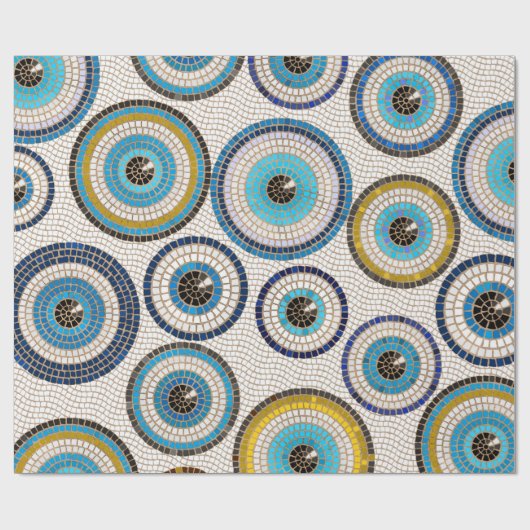 Evil Eye Mosaic Tile Pattern Cadeaupapier (Vlak)