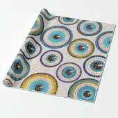 Evil Eye Mosaic Tile Pattern Cadeaupapier (Uitgerold)