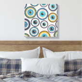 Evil Eye Mosaic Tile Pattern Canvas Afdruk (Insitu (Slaapkamer))