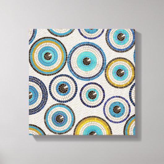 Evil Eye Mosaic Tile Pattern Canvas Afdruk (Voorkant)