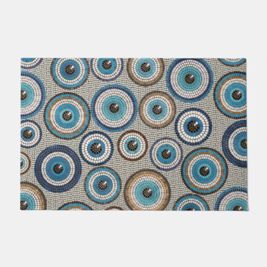 Evil Eye Mosaic Tile Pattern Deurmat (Voorkant)