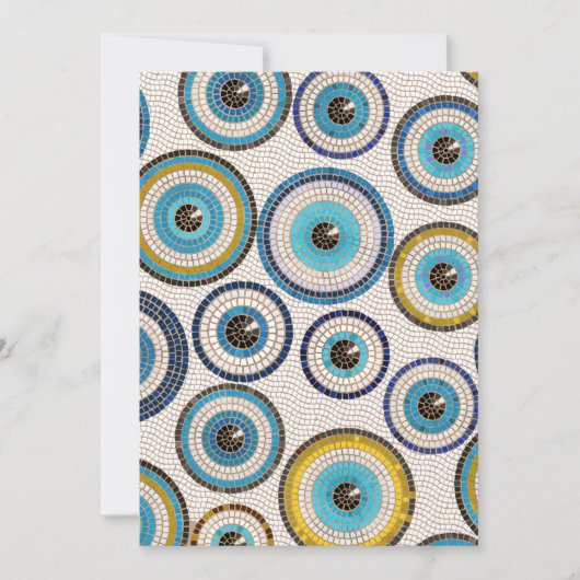 Evil Eye Mosaic Tile Pattern Feestdagenkaart (Voorkant)