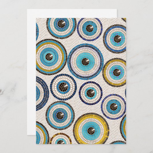 Evil Eye Mosaic Tile Pattern Feestdagenkaart (Voorkant / Achterkant)