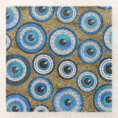 Evil Eye Mosaic Tile Pattern Glazen Onderzetter (Voorkant)