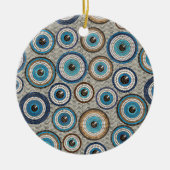 Evil Eye Mosaic Tile Pattern Keramisch Ornament (Voorkant)