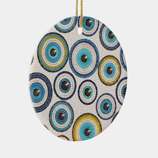 Evil Eye Mosaic Tile Pattern Keramisch Ornament (Rechts)