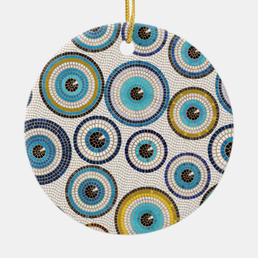 Evil Eye Mosaic Tile Pattern Keramisch Ornament (Voorkant)