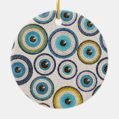 Evil Eye Mosaic Tile Pattern Keramisch Ornament (Achterkant)