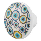 Evil Eye Mosaic Tile Pattern Keramische Knop (Rechts)