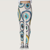 Evil Eye Mosaic Tile Pattern Leggings (Voorkant)