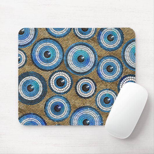 Evil Eye Mosaic Tile Pattern Muismat (Met muis)