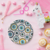 Evil Eye Mosaic Tile Pattern Papieren Bordje (Feest)
