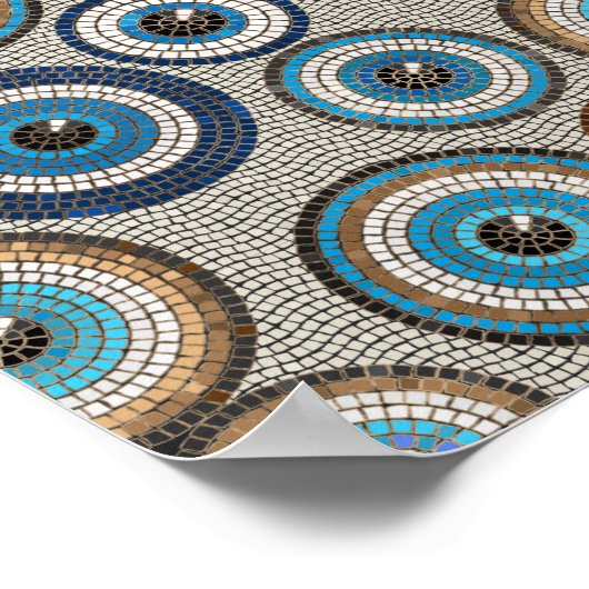 Evil Eye Mosaic Tile Pattern Poster (Hoek)