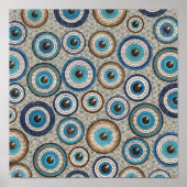 Evil Eye Mosaic Tile Pattern Poster (Voorkant)