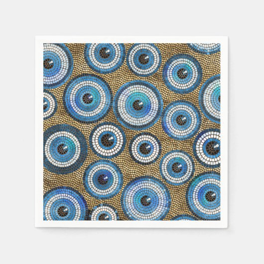 Evil Eye Mosaic Tile Pattern Servet (Voorkant)
