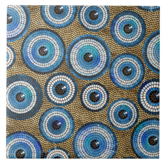 Evil Eye Mosaic Tile Pattern Tegeltje (Voorkant)