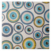Evil Eye Mosaic Tile Pattern Tegeltje (Voorkant)