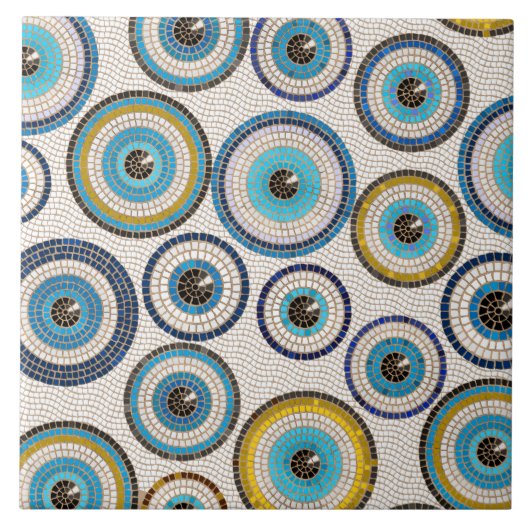 Evil Eye Mosaic Tile Pattern Tegeltje (Voorkant)