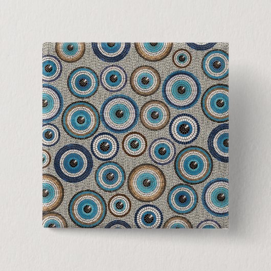 Evil Eye Mosaic Tile Pattern Vierkante Button 5,1 Cm (Voorkant)
