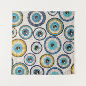 Evil Eye Mosaic Tile Pattern Wandkleed (Voorkant (horizontaal))