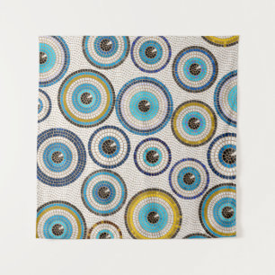 Evil Eye Mosaic Tile Pattern Wandkleed