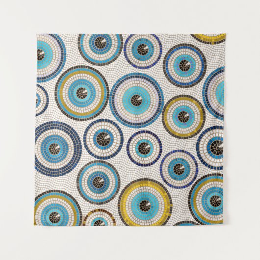Evil Eye Mosaic Tile Pattern Wandkleed (Voorkant)