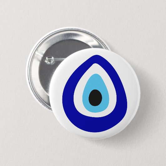 Evil Eye Nazar Amulet Ronde Button 5,7 Cm (Voorkant /achterkant)