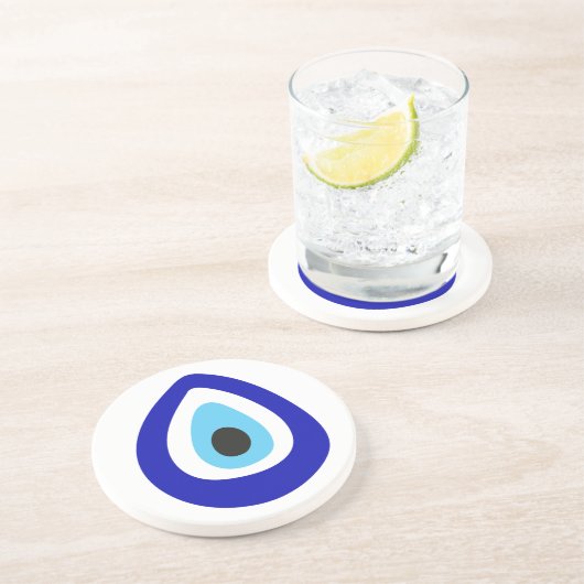Evil Eye Nazar Amulet Zandsteen Onderzetter (Zijkant)
