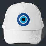 Evil Eye Nazar Blue Mati trucker hat Trucker Pet<br><div class="desc">Boze oog Nazar Blue Mati vrachtwagenhoed. Grieks Turks symbool van geluk en bescherming.</div>
