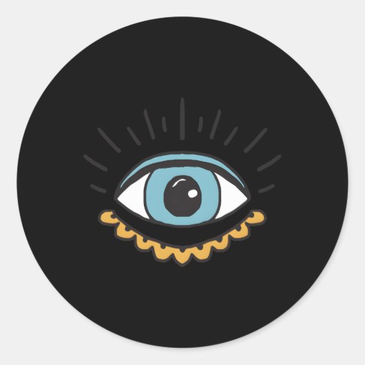 Evil Eye Nazar Turks Grieks bescherming Ronde Sticker (Voorkant)
