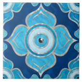 Evil Eye Ornament Blues en Pearl Tegeltje (Voorkant)