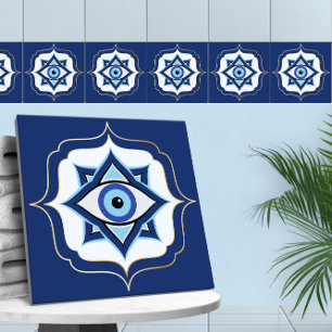 Evil Eye Ornament Marokkaanse Quatrefoil Tegeltje