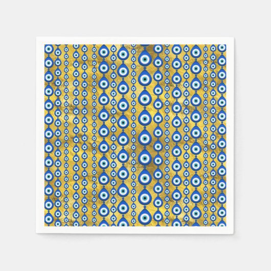 Evil Eye patroon op gouden textuur Servet (Voorkant)