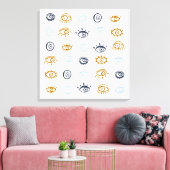 Evil Eye Pattern Canvas Afdruk (Insitu (Woonkamer))