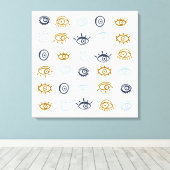 Evil Eye Pattern Canvas Afdruk (Insitu (Houten vloer))