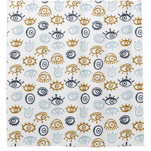 Evil Eye Pattern Douchegordijn (Voorkant)