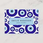 Evil Eye Pattern, Greek Eye, Nazar, Yoga Teacher Visitekaartje (Voorkant)