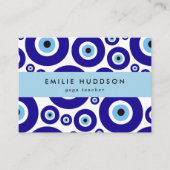 Evil Eye Pattern, Greek Eye, Nazar, Yoga Teacher Visitekaartje (Voorkant)