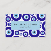 Evil Eye Pattern, Greek Eye, Nazar, Yoga Teacher Visitekaartje (Voorkant)